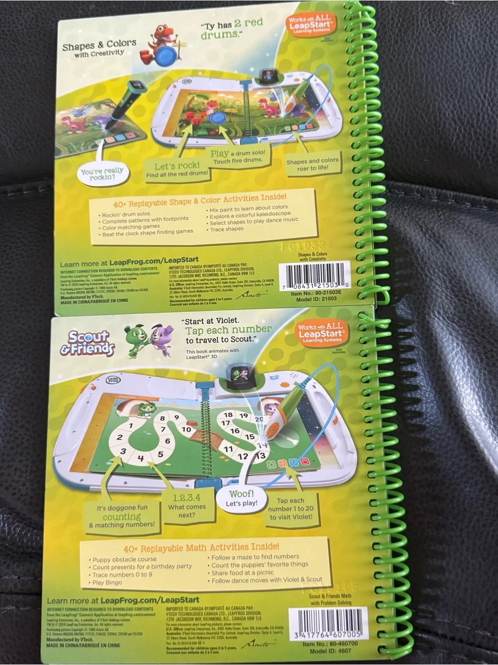 Leapfrog LeapStat Preschool Books - Shapes & Colors + Scout & Friends Math (2)
